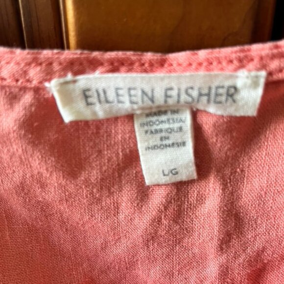 Salmon Linen Eileen Fisher Shift, L - Picture 6 of 8